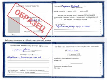 Обучение Обработчик вторичных шламов