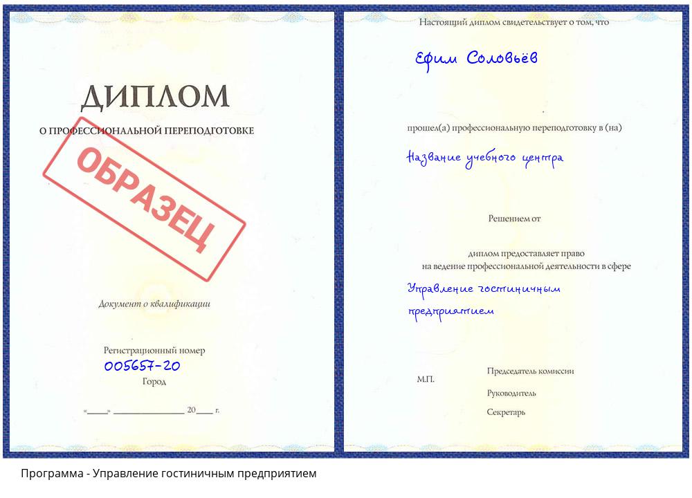 Управление гостиничным предприятием Мытищи