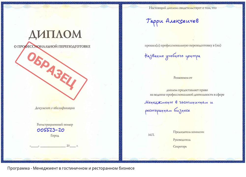 Менеджмент в гостиничном и ресторанном бизнесе Мытищи