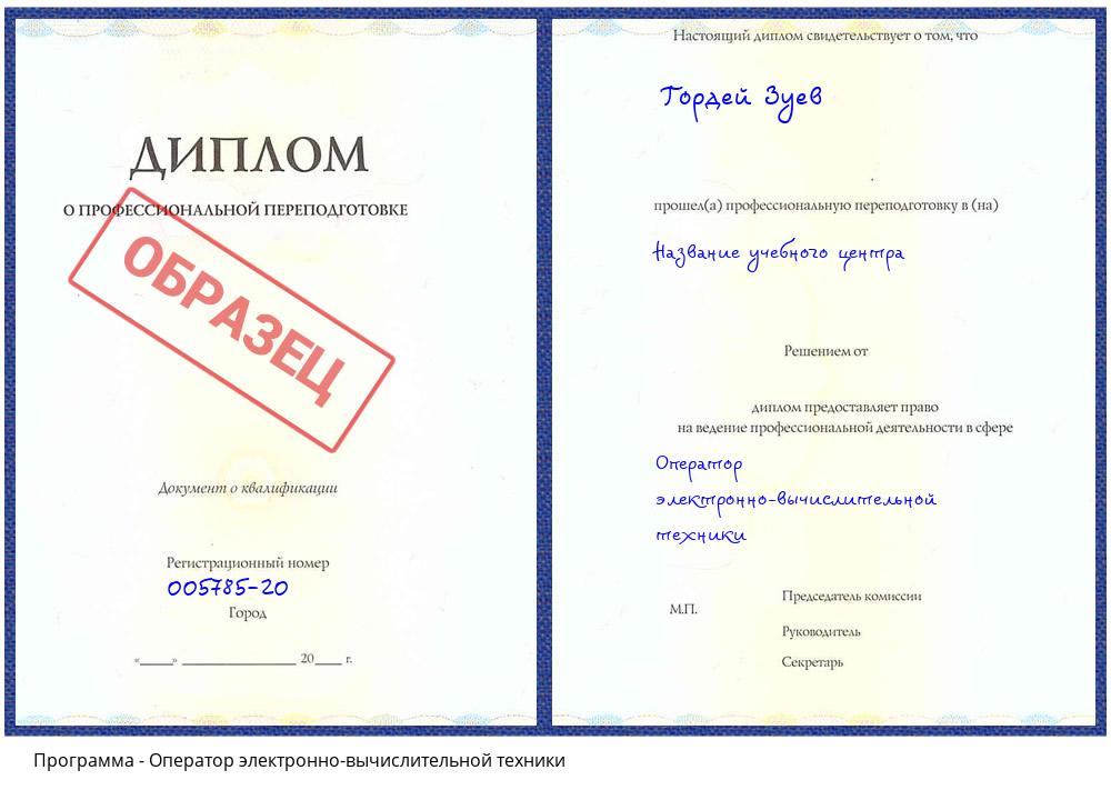 Оператор электронно-вычислительной техники Мытищи