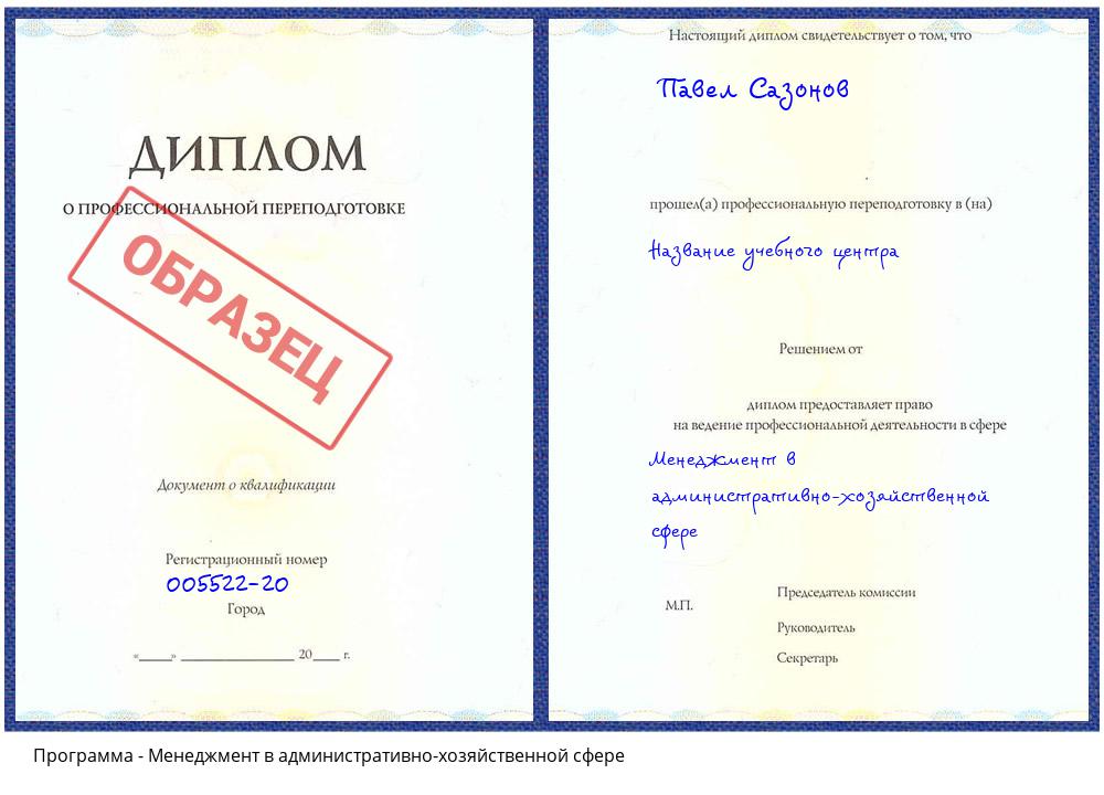 Менеджмент в административно-хозяйственной сфере Мытищи