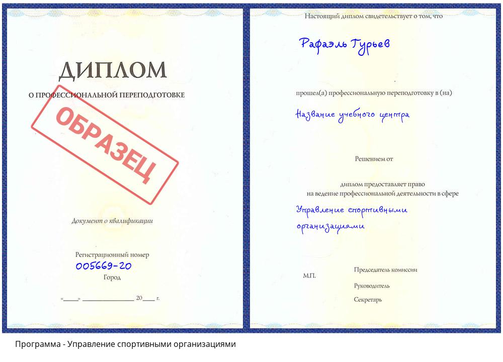 Управление спортивными организациями Мытищи